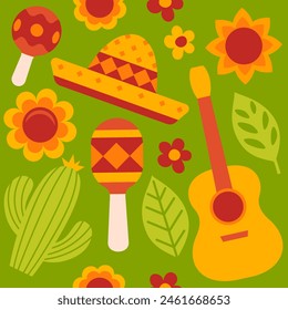 Festa junina background. Cartoon style.