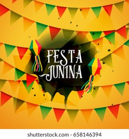festa junina background with colorful garlands