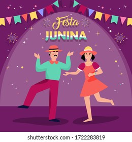 Fondo Festa Junina con gente bailarina