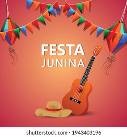 Festa junina background design with element