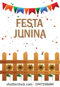 	
Festa junina background with element