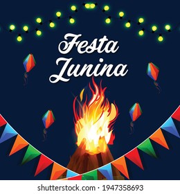 	
Festa junina background with element