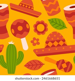 Festa junina background. Seamless pattern. Flat style.