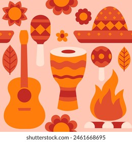 Festa junina background. Seamless pattern.