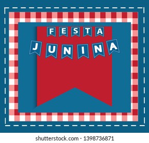 Festa Junina background vector. Bunting banners and copy space for text.