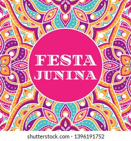 Festa Junina background vector. Festival banner for Brazilian holiday party. Festa de Sao Joao illustration. Latin summer pattern design for carnival.