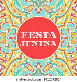 Festa Junina background vector. Festival banner for Brazilian holiday party. Festa de Sao Joao illustration. Latin summer pattern design for poster.