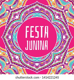 Festa Junina background vector. Festival banner for Brazilian holiday party. Festa de Sao Joao illustration. Latin summer pattern design for celebration.