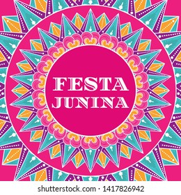 Festa Junina background vector. Festival banner for Brazilian holiday party. Festa de Sao Joao illustration. Latin summer pattern design for invite card.