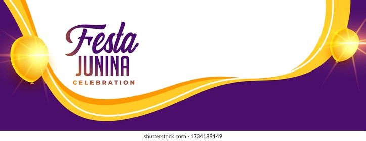 festa junina balloons banner with text space