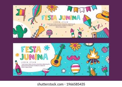 Festa Junina banner template vector