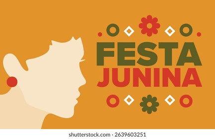 Festa Junina in Brazil. Brazilian festival. Happy holiday. Brazil flag. Carnival and parade. Summer fun party. Vector illustration
