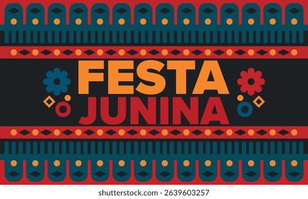 Festa Junina in Brazil. Brazilian festival. Happy holiday. Brazil flag. Carnival and parade. Summer fun party. Vector illustration