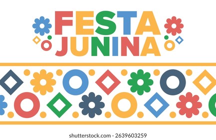 Festa Junina in Brazil. Brazilian festival. Happy holiday. Brazil flag. Carnival and parade. Summer fun party. Vector illustration