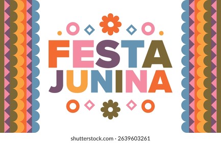 Festa Junina in Brazil. Brazilian festival. Happy holiday. Brazil flag. Carnival and parade. Summer fun party. Vector illustration