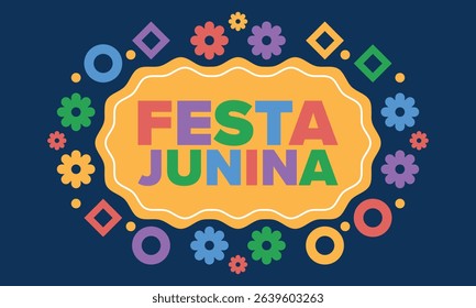 Festa Junina in Brazil. Brazilian festival. Happy holiday. Brazil flag. Carnival and parade. Summer fun party. Vector illustration