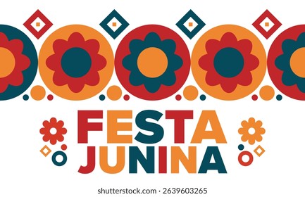 Festa Junina in Brazil. Brazilian festival. Happy holiday. Brazil flag. Carnival and parade. Summer fun party. Vector illustration