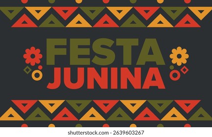 Festa Junina in Brazil. Brazilian festival. Happy holiday. Brazil flag. Carnival and parade. Summer fun party. Vector illustration