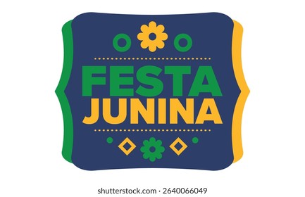 Festa Junina in Brazil. Brazilian festival. Happy holiday. Brazil flag. Carnival and parade. Summer fun party. Vector illustration
