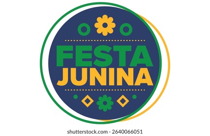 Festa Junina in Brazil. Brazilian festival. Happy holiday. Brazil flag. Carnival and parade. Summer fun party. Vector illustration