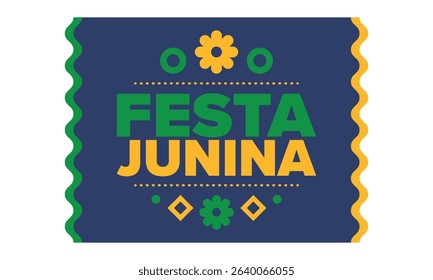 Festa Junina in Brazil. Brazilian festival. Happy holiday. Brazil flag. Carnival and parade. Summer fun party. Vector illustration