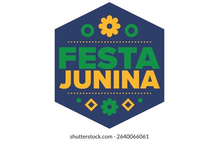 Festa Junina in Brazil. Brazilian festival. Happy holiday. Brazil flag. Carnival and parade. Summer fun party. Vector illustration