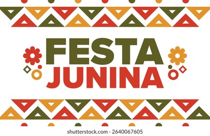 Festa Junina in Brazil. Brazilian festival. Happy holiday. Brazil flag. Carnival and parade. Summer fun party. Vector illustration