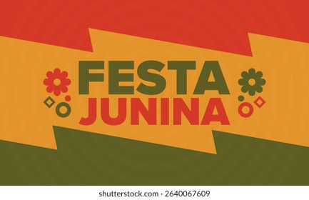 Festa Junina in Brazil. Brazilian festival. Happy holiday. Brazil flag. Carnival and parade. Summer fun party. Vector illustration