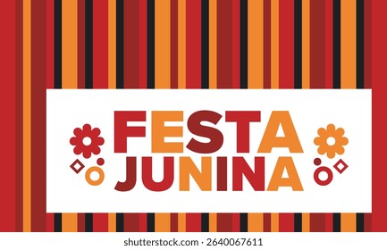 Festa Junina in Brazil. Brazilian festival. Happy holiday. Brazil flag. Carnival and parade. Summer fun party. Vector illustration