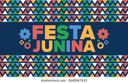Festa Junina in Brazil. Brazilian festival. Happy holiday. Brazil flag. Carnival and parade. Summer fun party. Vector illustration