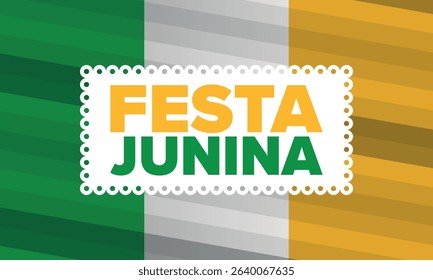 Festa Junina in Brazil. Brazilian festival. Happy holiday. Brazil flag. Carnival and parade. Summer fun party. Vector illustration