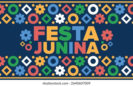 Festa Junina in Brazil. Brazilian festival. Happy holiday. Brazil flag. Carnival and parade. Summer fun party. Vector illustration