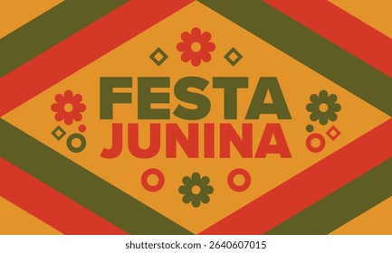 Festa Junina in Brazil. Brazilian festival. Happy holiday. Brazil flag. Carnival and parade. Summer fun party. Vector illustration