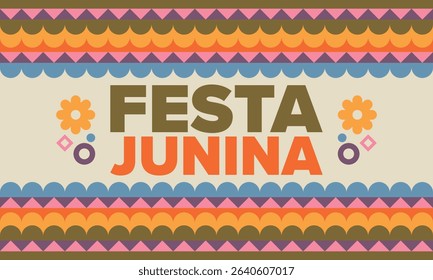 Festa Junina in Brazil. Brazilian festival. Happy holiday. Brazil flag. Carnival and parade. Summer fun party. Vector illustration