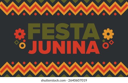 Festa Junina in Brazil. Brazilian festival. Happy holiday. Brazil flag. Carnival and parade. Summer fun party. Vector illustration