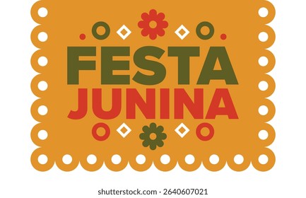 Festa Junina in Brazil. Brazilian festival. Happy holiday. Brazil flag. Carnival and parade. Summer fun party. Vector illustration