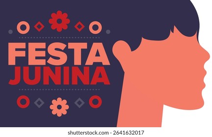 Festa Junina in Brazil. Brazilian festival. Happy holiday. Brazil flag. Carnival and parade. Summer fun party. Vector illustration