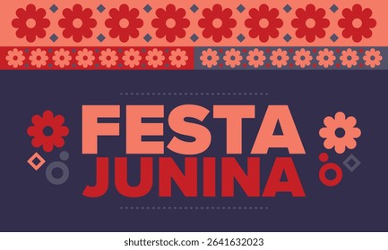 Festa Junina in Brazil. Brazilian festival. Happy holiday. Brazil flag. Carnival and parade. Summer fun party. Vector illustration