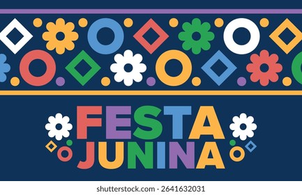 Festa Junina in Brazil. Brazilian festival. Happy holiday. Brazil flag. Carnival and parade. Summer fun party. Vector illustration