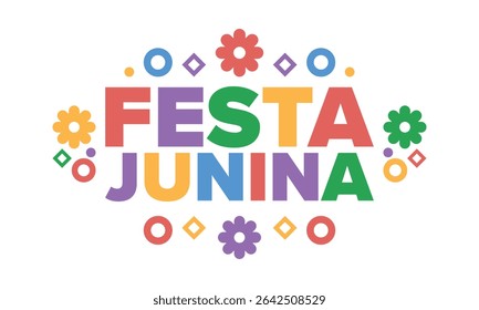 Festa Junina in Brazil. Brazilian festival. Happy holiday. Brazil flag. Carnival and parade. Summer fun party. Vector illustration