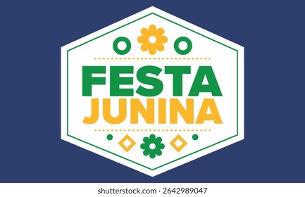 Festa Junina in Brazil. Brazilian festival. Happy holiday. Brazil flag. Carnival and parade. Summer fun party. Vector illustration