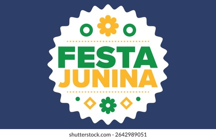 Festa Junina in Brazil. Brazilian festival. Happy holiday. Brazil flag. Carnival and parade. Summer fun party. Vector illustration