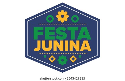 Festa Junina in Brazil. Brazilian festival. Happy holiday. Brazil flag. Carnival and parade. Summer fun party. Vector illustration