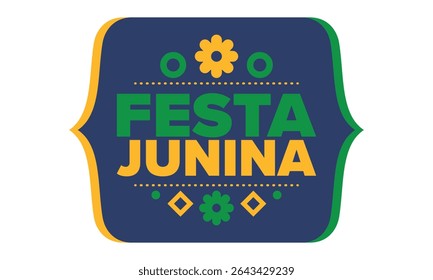 Festa Junina in Brazil. Brazilian festival. Happy holiday. Brazil flag. Carnival and parade. Summer fun party. Vector illustration