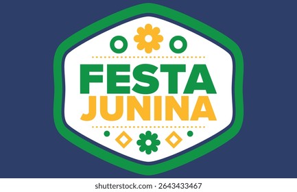 Festa Junina in Brazil. Brazilian festival. Happy holiday. Brazil flag. Carnival and parade. Summer fun party. Vector illustration