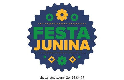 Festa Junina in Brazil. Brazilian festival. Happy holiday. Brazil flag. Carnival and parade. Summer fun party. Vector illustration