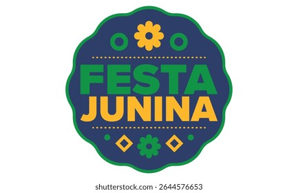 Festa Junina in Brazil. Brazilian festival. Happy holiday. Brazil flag. Carnival and parade. Summer fun party. Vector illustration