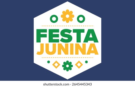 Festa Junina in Brazil. Brazilian festival. Happy holiday. Brazil flag. Carnival and parade. Summer fun party. Vector illustration