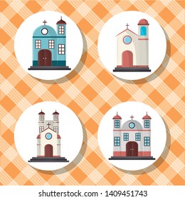 festa junina brazil concept elements cartoon vector illustration graphic design
