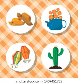 festa junina brazil concept elements cartoon vector illustration graphic design